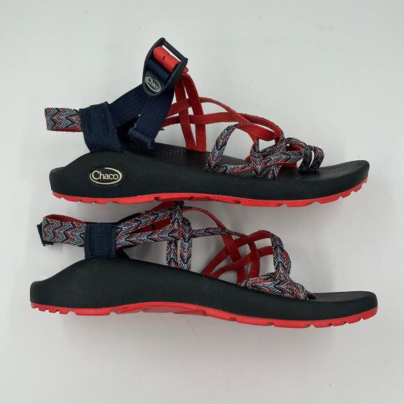 Chaco ZX/2 Classic Sport Sandals Blue Coral Motif Eclipse Women's 9 - Picture 6 of 9
